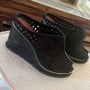 Rebecca Minkoff black wedges.